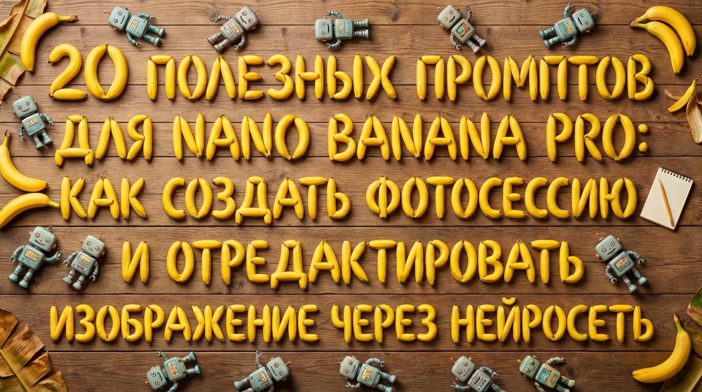 20 полезных промптов для Nano Banana Pro: как создать фотосессию и отредактировать изображение