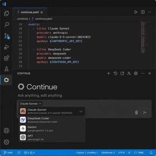 Continue.dev + BotHub: аналог Cursor, собираю за вечер